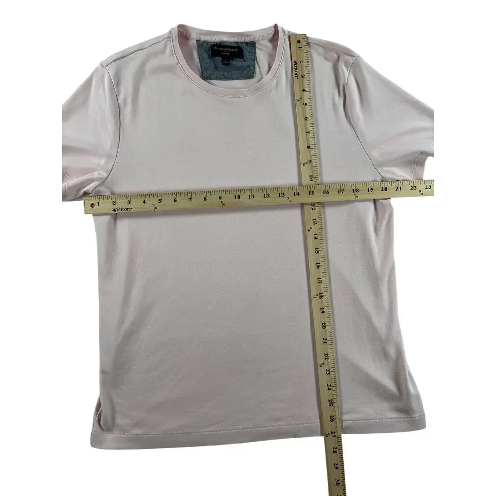 Banana Republic Mens Crewneck T-Shirt - Light Pink - Large